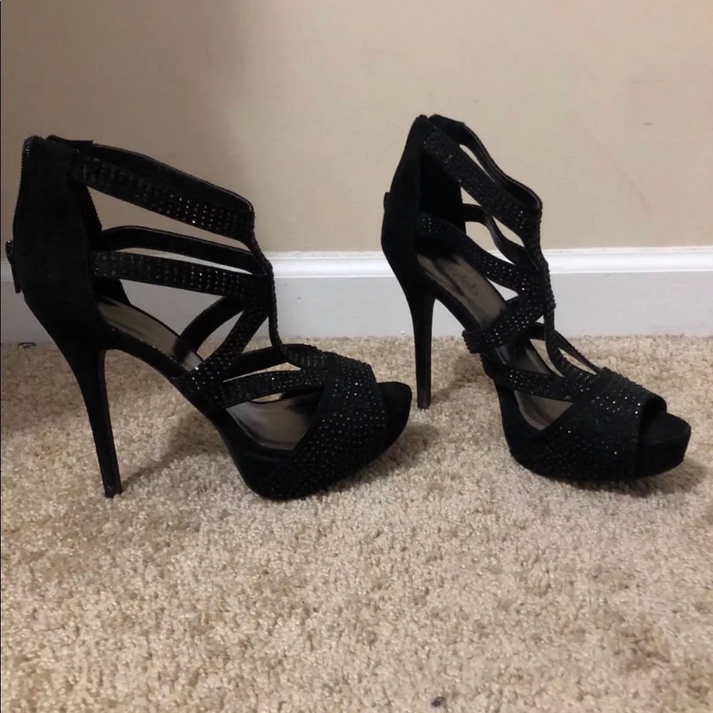 Black studded heels